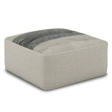 Load image into Gallery viewer, Sabella - Square Woven Outdoor / Indoor Pouf - Gray / White
