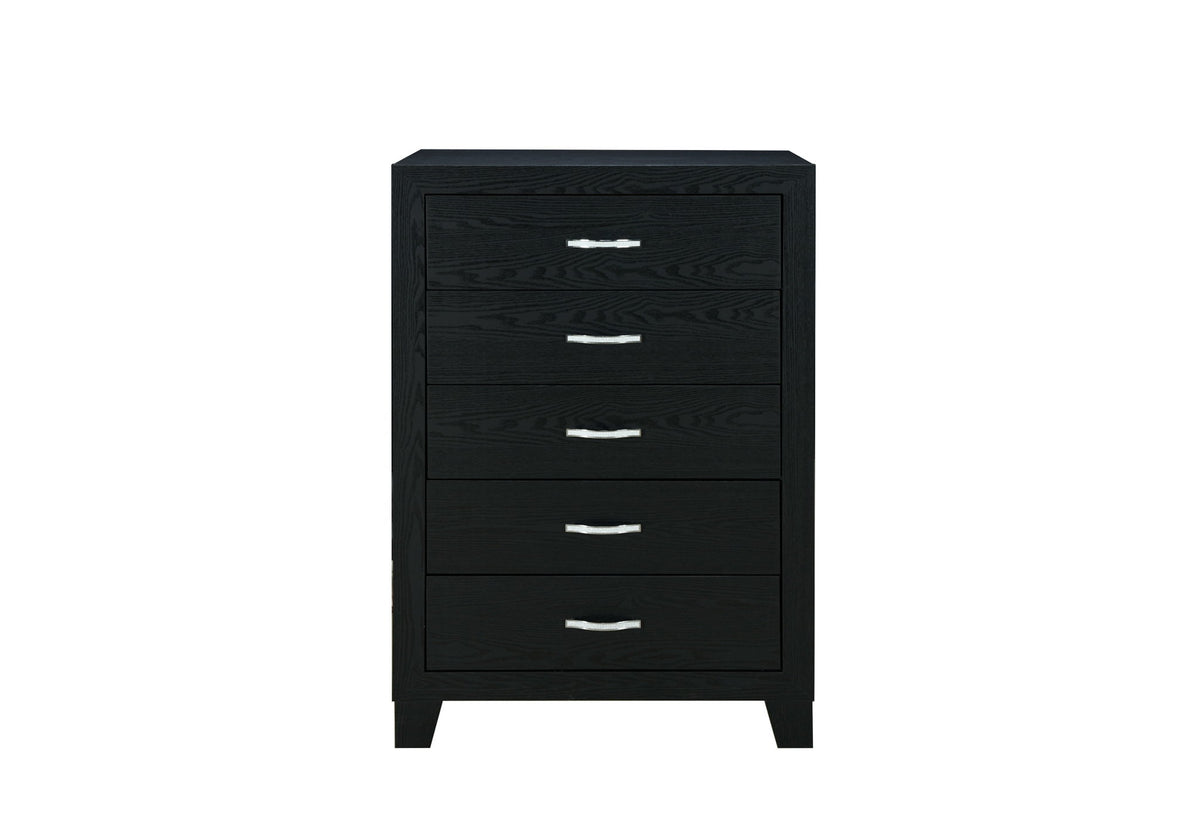 Reid - 4 Piece Queen Bedroom Set (Bed, Dresser, Mirror, Nightstand) - Black