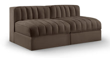 Load image into Gallery viewer, Rummi - Velvet Performance Fabric Upholstered 2 Piece Modular Armless Loveseat