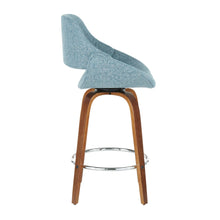 Load image into Gallery viewer, Fabrico - Mid Century Modern, Fixed Height Counter Stool With Round Footrest (Set of 2)