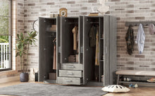 Load image into Gallery viewer, 6 Doors Wardrobe Storage For Bedroom, With Big Drawers