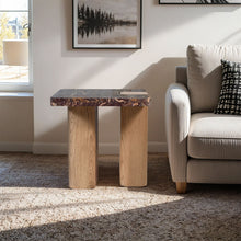 Load image into Gallery viewer, Ravenna - Marble/Stone End Table - Burgundy