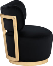 Load image into Gallery viewer, Elara - Velvet Upholstered Swivel Accent Chair - Stained Natural