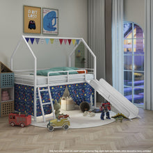 Load image into Gallery viewer, Jack - House Loft Bed With Slide And Curtain Set