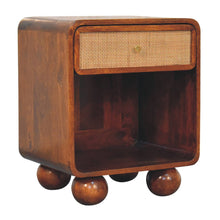 Load image into Gallery viewer, Open Woven Bedside Table, 1 Drawer - Chestnut