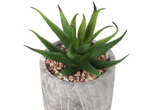 Load image into Gallery viewer, 6" Tall, Artificial Plant, Succulent, Indoor, Faux, Fake, Table, Greenery, Potted, Decorative (Set of 2) - Green / Gray