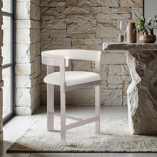 Load image into Gallery viewer, Romeo - Faux Leather Counter Stool With Silver Base (Set of 2)