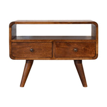 Load image into Gallery viewer, Solid Wood Curved Media Unit