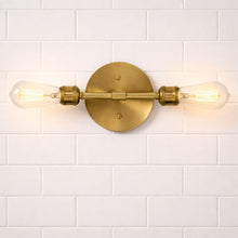 Load image into Gallery viewer, Reverie - Double Lights Bathroom Wall Sconce Over Mirror - Clear / Gold