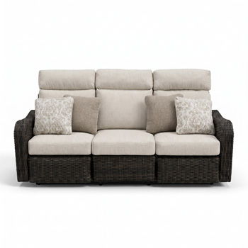 Mission Beach - Sofa Recliner With Cushion - Brown / Beige - Ego Home Furniture
