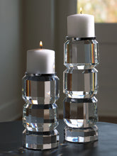 Load image into Gallery viewer, Brentley - Candle Holder Set (Set of 2) - Clear / Silver Finish