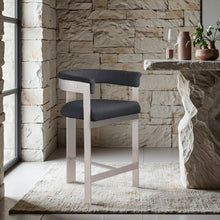 Load image into Gallery viewer, Romeo - Boucle Counter Stool With Silver Base (Set of 2)