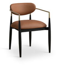 Load image into Gallery viewer, Riccio - Faux Leather Dining Arm Chair (Set of 2) - Black And Gold Frame