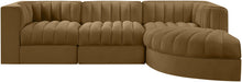 Load image into Gallery viewer, Rummi - Velvet Performance Fabric Upholstered 4 Piece Modular Sectional, With Reverse Corner Chair
