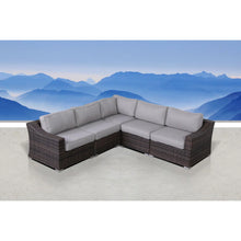 Load image into Gallery viewer, Contemporary Outdoor Rattan Wicker Sectional Seating Group With Cushions