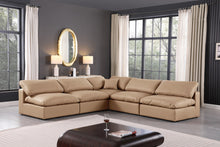 Load image into Gallery viewer, Comfy - 5 Piece Faux Leather Modular Corner Armless Sectional - Tan