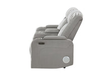 Load image into Gallery viewer, U8000 - Power Reclining Loveseat With Console, Power Headrest, LED Light, Bluetooth Speaker - Gray