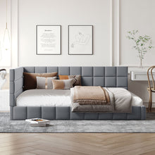 Load image into Gallery viewer, Full Size Upholstered Classic Daybed / Sofa Bed Frame, Elegant Design - Gray