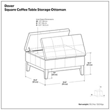 Load image into Gallery viewer, Dover - Multifunctional Lift Top Coffee Table Storage Ottoman