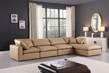 Load image into Gallery viewer, Comfy - 5 Piece Faux Leather Modular Sectional With Chaise - Tan