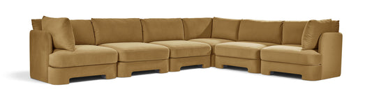 Hammond - Velvet Performance Fabric Upholstered 6 Piece Corner Sectional - Ego Home Furniture
