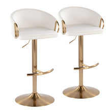 Load image into Gallery viewer, Claire - Contemporary / Glam Adjustable Bar Stool (Set of 2)