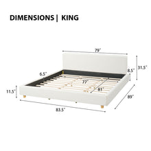 Load image into Gallery viewer, Upholstered Platform Bed Frame With Thick Headboard