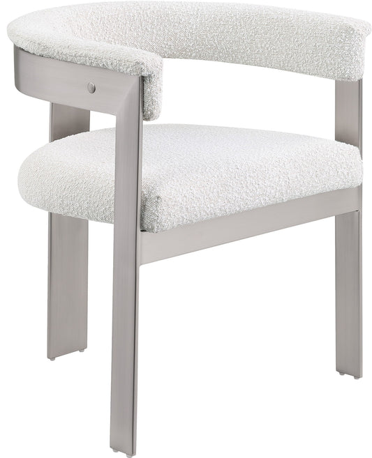 Romeo - Boucle Dining Chair With Silver Base (Set of 2)
