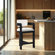 Load image into Gallery viewer, Sacha - Velvet Stool With Black Base