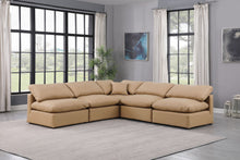 Load image into Gallery viewer, Indulge - Faux Leather 5 Piece Modular Corner Armless Sectional - Tan