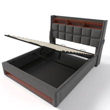 Load image into Gallery viewer, Upholstered Platform Bed With A Hydraulic Storage System, LED And USB Charging (Without Mattress)