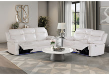 Load image into Gallery viewer, U6026 - 2 Piece Living Room Set (Reclining Sofa, Console Reclining Loveseat With LED And Speaker) - White