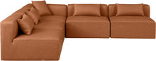 Load image into Gallery viewer, Cube - 5 Piece Modular Corner Armless Sectional - Cognac