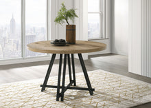 Load image into Gallery viewer, Tate - Round Dining Table With Metal Base - Oak Finish