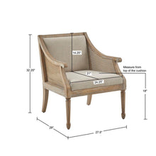 Load image into Gallery viewer, Transitional Cane Accent Armchair And Back Cushion - Natural
