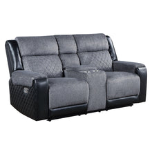 Load image into Gallery viewer, Alicia - Console Reclining Loveseat - Gray Black
