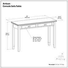 Load image into Gallery viewer, Artisan - Handcrafted Console Sofa Table