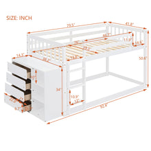Load image into Gallery viewer, Bunk Bed With 4 Drawers And 3 Shelves