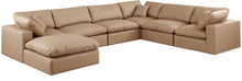 Load image into Gallery viewer, Comfy - 7 Piece Faux Leather Modular Sectional With Chaise - Tan