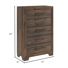 Load image into Gallery viewer, 6 Drawer Wooden Dresser - Brown