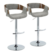 Load image into Gallery viewer, Elisa - Mid Century Modern Adjustable Barstool With Swivel With Rounded T Footrest (Set of 2)