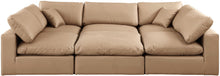 Load image into Gallery viewer, Comfy - 6 Piece Faux Leather Sectional - Tan