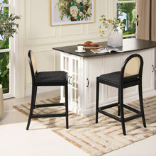 Load image into Gallery viewer, Panama - Curved Back Cane Counter Stool (Set of 2)