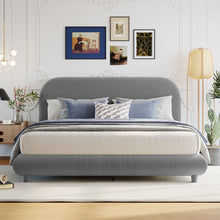 Load image into Gallery viewer, Upholstered Platform Bed With Thick Solid Frame And Stylish Curve-Shaped Design