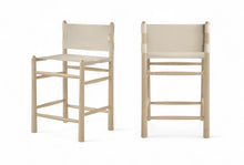 Load image into Gallery viewer, Santos - Upholstered Counter Stool With Stained Natural Base