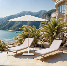 Load image into Gallery viewer, Fiji - Aluminum Patio Umbrella With Square White And Teak Base