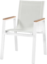 Load image into Gallery viewer, Nizuc - Outdoor Patio Dining Arm Chair With White Frame And Natural Arms (Set of 2)