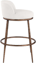 Load image into Gallery viewer, Ferro - Performance Fabric Upholstered Bar Stool - Cream / Antique Bronze