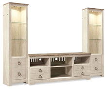 Load image into Gallery viewer, Willowton - Entertainment Center With Fireplace Option
