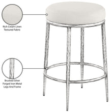 Load image into Gallery viewer, Ferro - Upholstered Backless Counter Stool With Brushed Silver Base